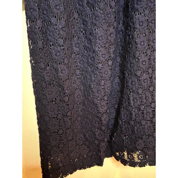 Riley & Rae Dress Medium Navy Lace with White Collar Cottagecore Preppy - Picture 3 of 8